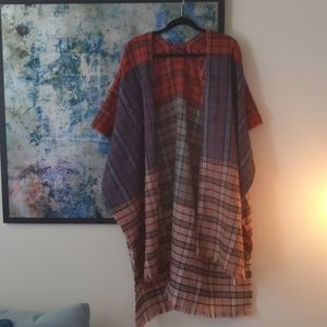Anthropologie plaid scarf cardigan